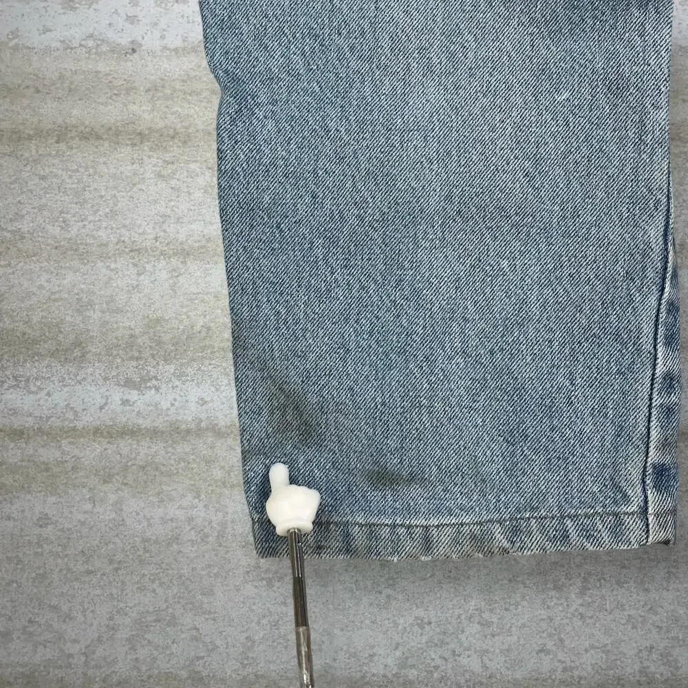 Vintage 90s Levis Jeans 505 34x30 Regular Straight Leg Fit Light Wash Orange Tab